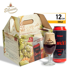 Thùng Bia Đen Đức EIBAUER ZWICK'L NATURTRÜB DUNKEL Thùng 6 Lít (12 Lon 500ml)