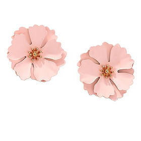 Cute Pink Flower Styling Earrings Jewelry Alloy for Women Girl Dress up Gift