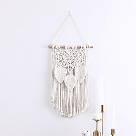 Macrame Wall Hanging Tapestry for Bedroom, Bohemian Wall Decor Hand-woven Pendant Long Tassel Living Room Decoration