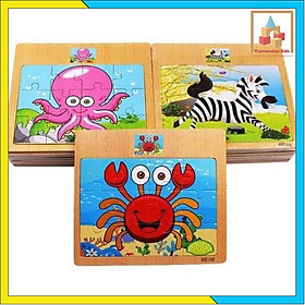 Đồ chơi xếp hình gỗ puzzle 12 miếng ghép Hàng Loại 1