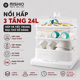 Mua Nồi hấp hơi nước 3 tầng 24L Mishio MK384 800W - Hàng chính hãng