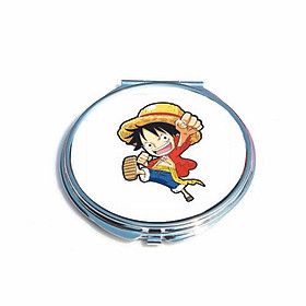 Gương mini cầm tay bỏ túi IN HÌNH Monkey D. Luffy One Piece - Đảo Hải Tặc anime chibi