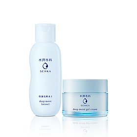 Bộ sản phẩm Senka dưỡng ẩm chuyên sâu vào buổi tối (Senka Deep Moist Lotion I và Senka Deep Moist Gel Cream)