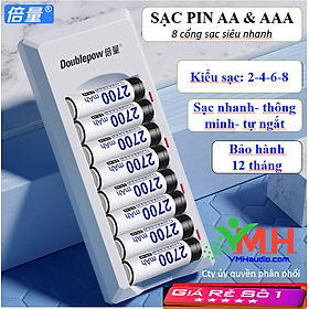 Mua 08 Pin Sạc AA 3200mah / 1200mah + Sạc Pin tiểu 8 cổng Doublepow K18 Sạc Pin AA/ AAA Nhanh tự ngắt  | Hàng Chính hãng