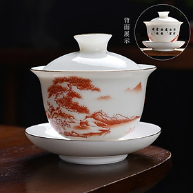 Mua Chén Khải tiềm pha trà bằng sứ trắng Bạch Định thấu quang 180 ml
