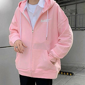Áo khoác nỉ nam nữ form rộng MISS jacket hoodie dây kéo ulzzang unisex hottrend Hàn Quốc mềm mịn rẻ đẹp - Miss Hồng < 55kg