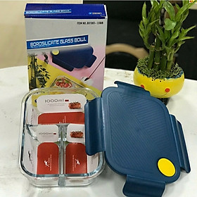 Bộ Hộp Cơm Giữ Nhiệt Thủy Tinh Văn Phòng Cao Cấp - Kèm Túi Xách giữ nhiệt hình cá ( mầu sắc ngẫu nhiên)