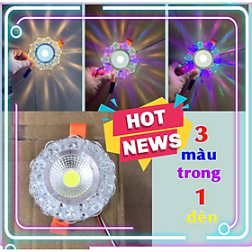 Mua Đèn âm trần COB đổi màu 9w 3 chế độ màu siêu đẹp  siêu sang lỗ khoét 60 đến 80