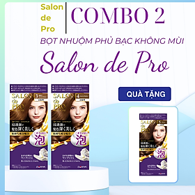 Combo 2 Bọt nhuộm tóc phủ bạc cao cấp Salon de Pro - Màu tự chọn - Tặng kèm 1 hộp bọt đồng thương hiệu