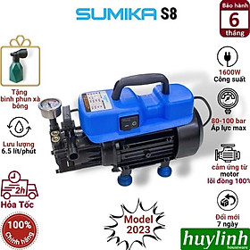 Máy rửa xe cao áp Sumika S8 - 1600W - Motor lõi đồng 100% - Tặng bình phun xà bông
