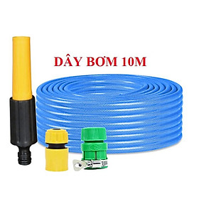 Bộ dây vòi xịt nước rửa xe,tưới cây .tăng áp 3 lần, loại 7m,10m 206622-5 cút sập,nối vàng+tặng túi đựng bút