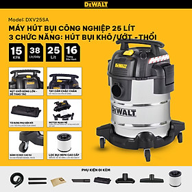 Mua Máy hút bụi Công nghiệp 3 chức năng 25L Dewalt DXV25SA – 25L – 15Kpa- HÀNG CHÍNH HÃNG