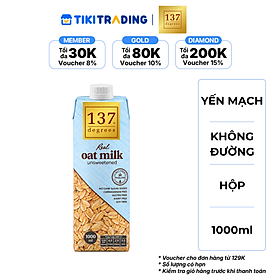 Sữa hạt Yến mạch Không đường 137 DEGREES 1000ml