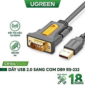 Dây USB 2.0 sang COM DB9 RS-232 chipset PL2303TA UGREEN CR104 hàng chính hãng