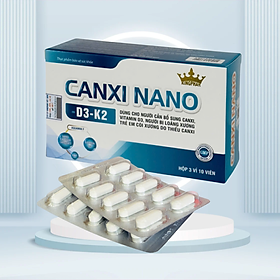 Viên uống calci hữu cơ Kingphar Canxi Nano D3 - K2, hộp 30v