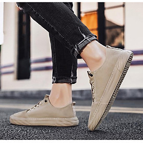 Giày Lười Nam Vải Denim Khâu Siêu Bền Thời Trang Nam VNS-C22 Đế Cao Su Nguyên Khối, Vải Thoáng Khí Lót Cotton Thấm Mồ Hôi Khử Mùi Tự Nhiên