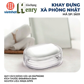 Mua Khay hộp đựng xà bông cục nhựa VIỆT NHẬT - Trong suốt  có nắp  lỗ thoát nước  đáy chống trượt
