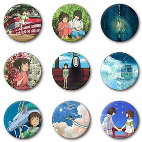 Huy hiệu in hình anime Spirited Away Vùng Đất Linh Hồn anime chibi dễ thương huy hiệu cài áo (MẪU GIAO NGẪU NHIÊN)