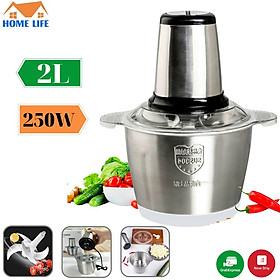 Mua Máy Xay Thịt Đa Năng Cối INOX 2L Công Suất 250W - 2 Lưỡi Kép - Cối xay thực phẩm tỏi ớt rau củ tiện dụng