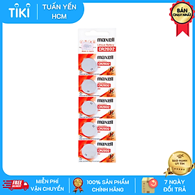 Pin CR2032 Maxell Lithium 3V vỉ 5 viên