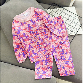 Bộ ngủ dài tay cho bé gái từ 8-25kg chất cotton hàng xuất mềm mịn mát