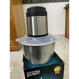 Máy xay thịt cối inox dung tích 2L , máy xay đa năng 4 lưỡi có thể dùng xay hành tỏi, xay tiêu hoặc các loại thực phẩm khác