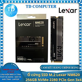Ổ cứng SSD M.2 Lexar NM620 256GB NVMe 2280 PCle Gen 3x4 - Hàng chính hãng DigiWorld phân phối