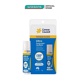 Son Dưỡng Chống Nắng Cancer Council Ultra Sunscreen Lipbalm SPF50+ 4g