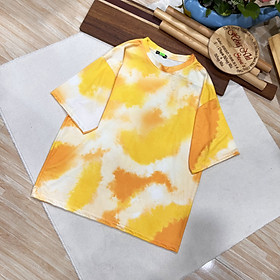 Áo Thun Tay Lỡ Lửng Loang Màu Vàng Cam Tie Dye Tay Lỡ Form Rộng Nam Nữ Unisex - MM