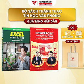 Combo 2 Sách Excel - Power Point ĐÀO TẠO TIN HỌC Chuyên Ứng Dụng Văn Phòng Tặng Kèm Video Khóa Học