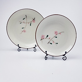 Mua Đĩa tròn sứ hoa văn Bát Tràng - Đĩa sứ Bát Tràng cao cấp nhiều size - Đĩa đựng đồ ăn vẽ hoa
