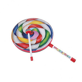 2x Lollipop Shape Drum with Rainbow Color Mallet Music Rhythm Instruments Kids Baby Children Playing Toy