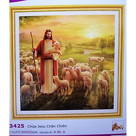 Tranh thêu chữ thập Chúa Jesu LV3425 (50x50) chưa thêu