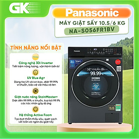 Mua Máy Giặt Sấy Cửa Trước Panasonic 10 5 Kg giặt 6kg sấy NA-S056FR1BV - Diệt khuẩn đến 99.99% - Giặt sấy 2 trong 1- Hàng Chính Hãng (Đen) - Giao Toàn Quốc