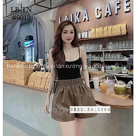 Quần short da nữ thiết kế cạp chun bản to dáng phồng trẻ trung siêu xinh cá tính thời trang Banamo Fashion 695