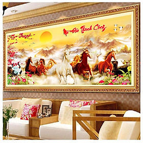Mua Tranh treo tường Mã Đáo Thành Công kích thước 80x120cm/Gỗ MDF phủ kim sa