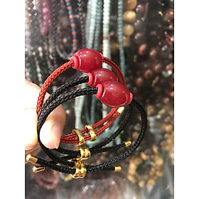 Vòng Tay Charm Hạt Lu Mã Não Đỏ Dây Đen hoặc Dây Đỏ may mắn mệnh hỏa thổ đeo ạ