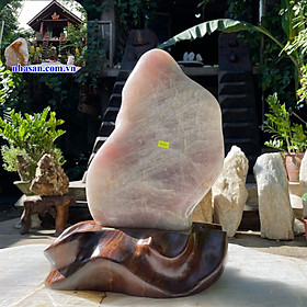 Mua Trụ đá thạch anh hồng tự nhiên nguyên khối T447 nặng 19.8Kg kích thước 45x24x15cm (hồng) – Vật phẩm phong thủy may mắn