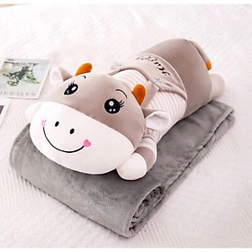 Mua Bộ chăn gối văn phòng đa năng 2 trong 1 hình bò mặc áo