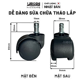 Bánh xe ghế văn phòng cao cấp, bánh xe JIROSHI ghế xoay viền trắng