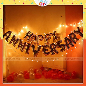 Mua Set bóng Happy Anniversary HA-003 trang trí ngày kỷ niệm/tỏ tình/cầu hôn đầy đủ phụ kiện