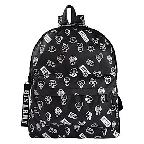 Balo BT21 BTS đen kèm strap A.R.M.Y