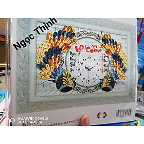Mua Tranh thêu chữ thập đồng hồ chim công vợ chồng X8139