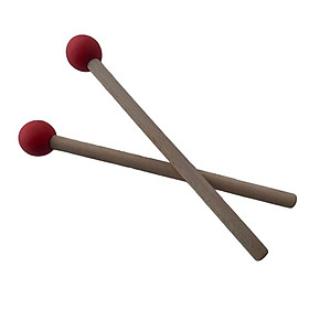 2 Pieces Glockenspiel Sticks Rubber Mallet for Drummers Practitioners Red