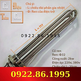 Điện Trở Cục Ren Φ32 mm Φ48 mm Φ59 mm Inox 304 Đun Nước, Đun Dầu, Nồi phở,đun riệu 220v 380v hàng nhập