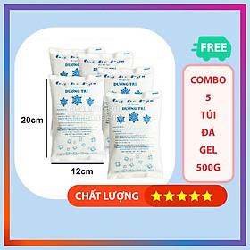 Combo 5 Túi Đá Khô Đá Gel 500g Giữ Lạnh Bảo Quản Thực Phẩm