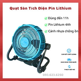 Mua Quạt tích điện chân quỳ xoay 360 độ pin trâu 4Ah( sử dụng liên tục lên tới 11h)  quạt sàn pin Lithium sử dụng kép DC/AC4 tốc độ gió vận hành êm ái không tiếng ồn  quạt đi picnic  câu cá cắm trại tiện lợi-CÓ ẢNH THẬT SẢN PHẨM