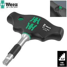 Tay vặn tuýp chữ T tự động khóa trái và phải Wera 05023460001 411 A RA với đầu vào tuýp 1/4"