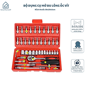Mua Bộ Dụng Cụ Mở Bu Lông Ốc Vít Sửa Chữa Ô Tô Xe Máy Đa Năng (46 Chi Tiết  Mạ Chrome  Chuẩn 1.4 Inch) - HÀNG CHÍNH HÃNG MINIIN