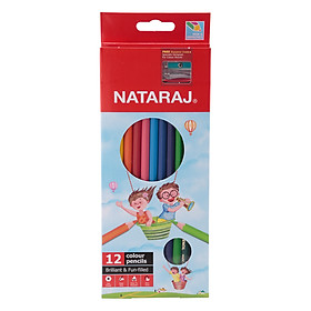 Nơi bán Hộp Bút Chì Dài 12 Màu NATARAJ NA-F12 + Tặng 1 Chuốt Chì - Giá Từ -1đ